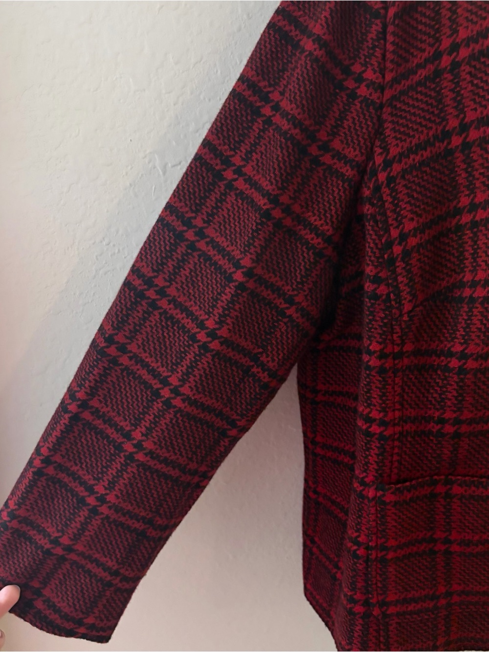 Talbots Red Plaid Two-Button Jacket - Picture 3 of 6